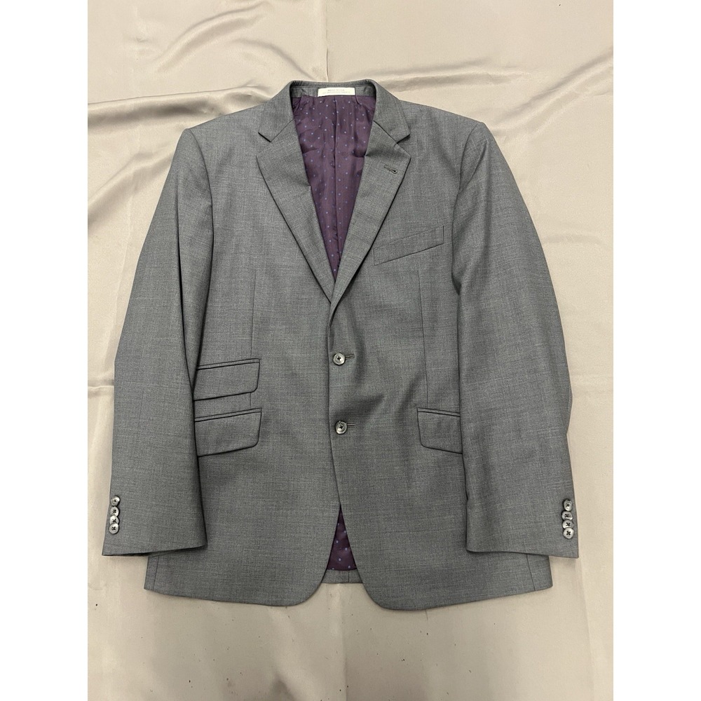 Joseph Abboud Men's Gray Wool Blazer Size 44R Zignone Biella Italy Super 110's